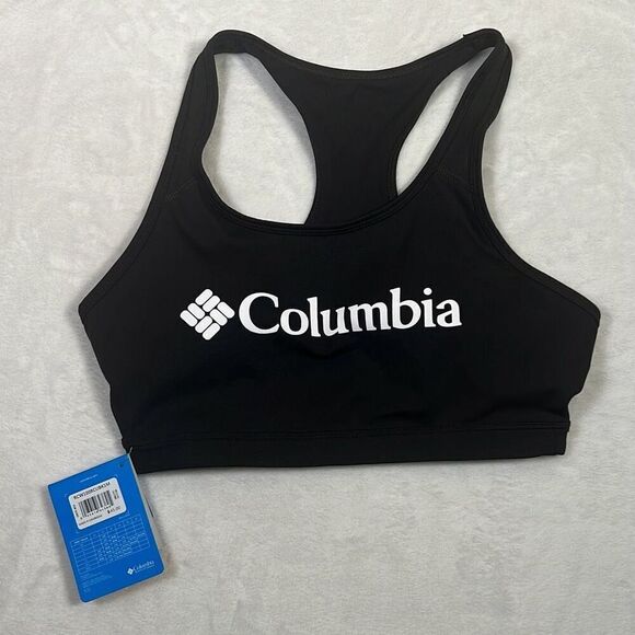 Columbia Women 1‎ Pack Classic Logo Racerback Omni Wick Bra Size M Sport Bra New - Picture 1 of 7